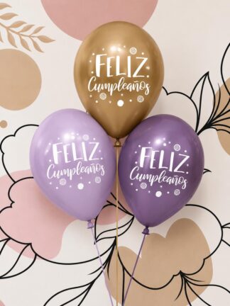 3 globos latex con helio
