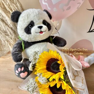 OSO PANDA O NUTRIA CON GIRASOLES