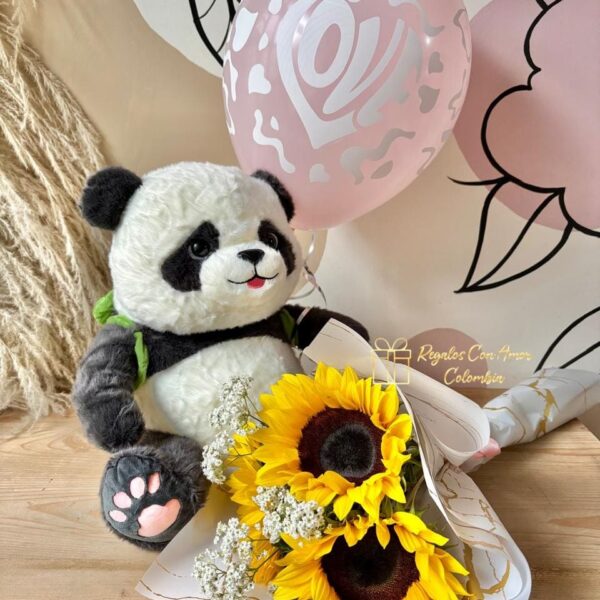 OSO PANDA O NUTRIA CON GIRASOLES - Imagen 2
