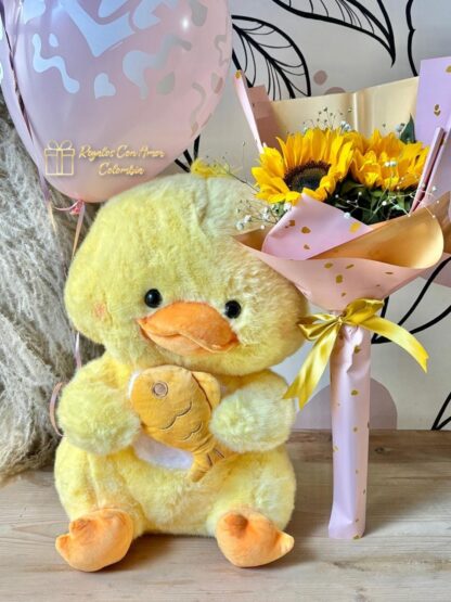PELUCHE POLLITO Y GIRASOLES
