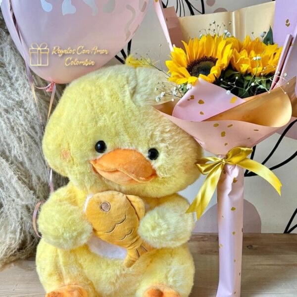 PELUCHE POLLITO Y GIRASOLES