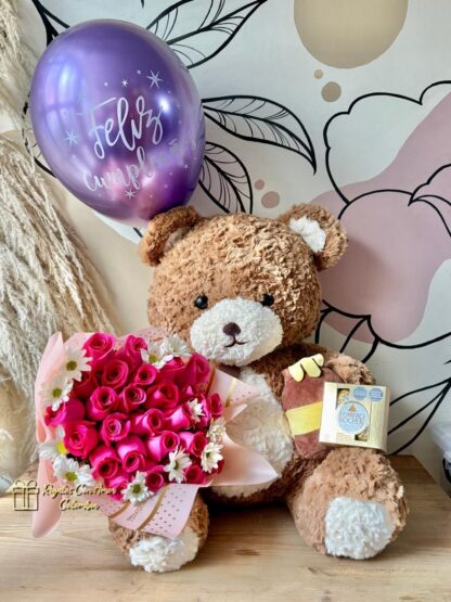 OSO MIELERO, ROSAS Y CHOCOLATES